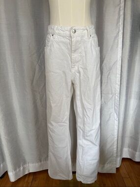 Zara White Flare-Leg Jeans